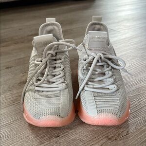 Steve Madden Light Gray and Coral Sneakers